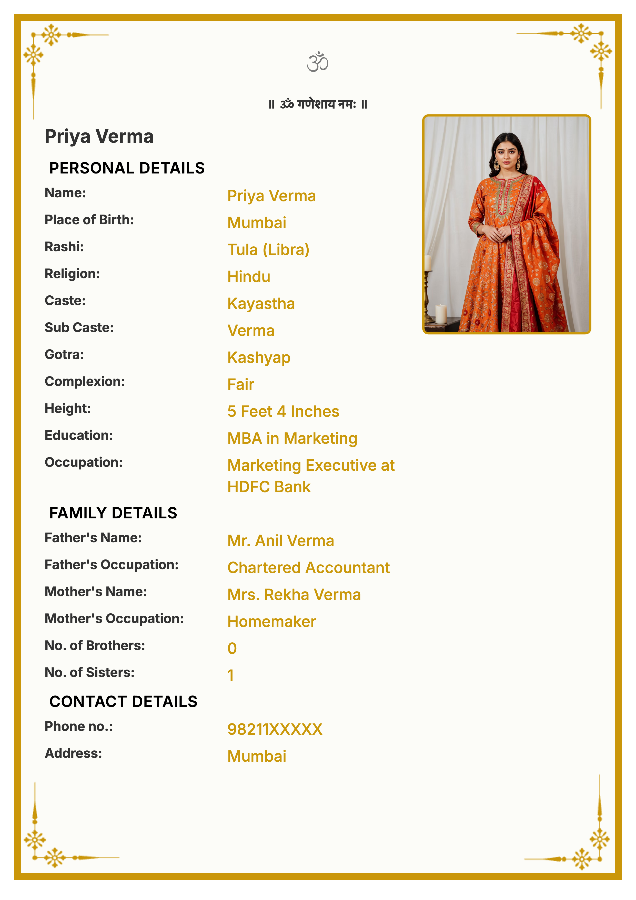 Royal Traditional - Elegant traditional design with golden borders and classic typography